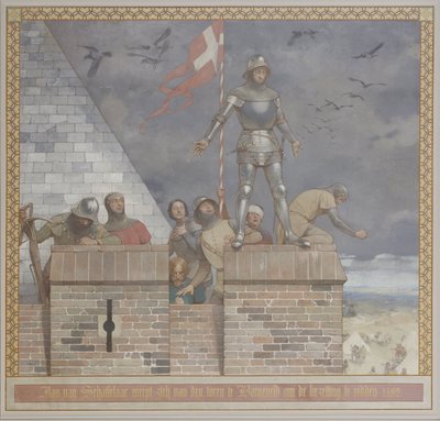 Jan van Schaffelaar si getta dalla torre di Barneveld per salvare la guarnigione, dipinto di Georg Sturm da René den Engelsman