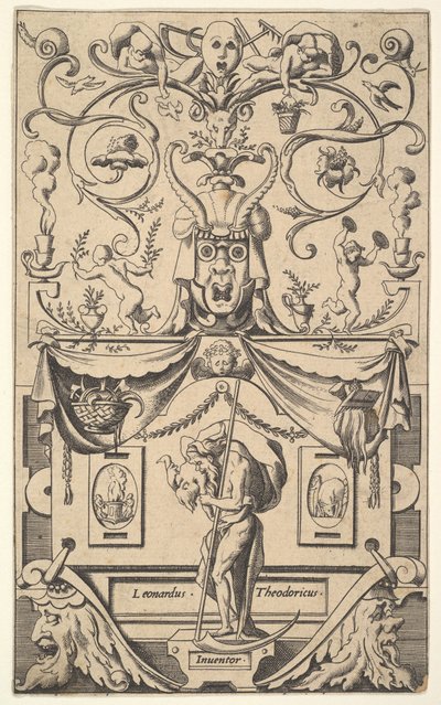Pannello con figura di Saturno, tavola 1, ca. 1550-65 da Rene Boyvin