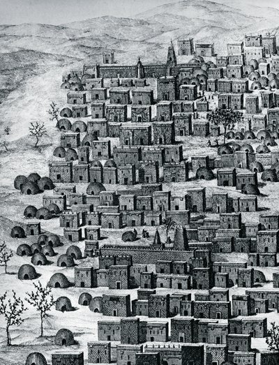 Veduta della città di Timbuktu, Mali, incisione da Viaggi attraverso l
