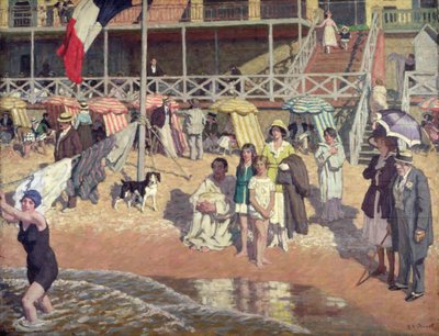 Bagnanti davanti al Grand Hotel, Cabourg, c.1920 da René François Xavier Prinet