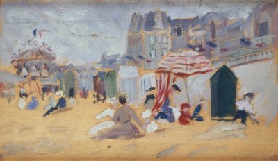 Ombrelli e Capanni da Bagno sulla Spiaggia da René François Xavier Prinet