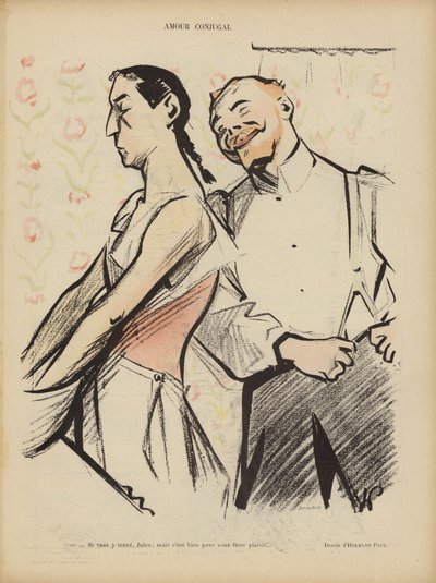 Amore coniugale. Illustrazione per Le Rire da Rene George Hermann Paul