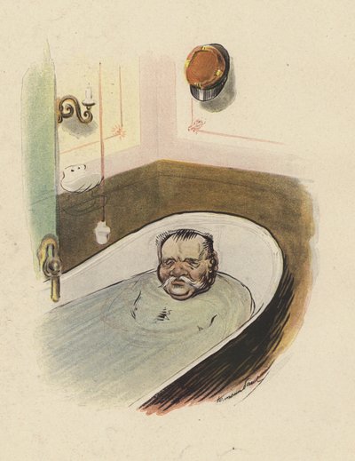 Uomo in una vasca da bagno da Rene George Hermann Paul