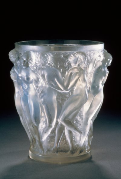 Vaso Bacchantes in vetro opalescente, ca 1920, di Rene Lalique. Francia, XX secolo da Rene Jules Lalique