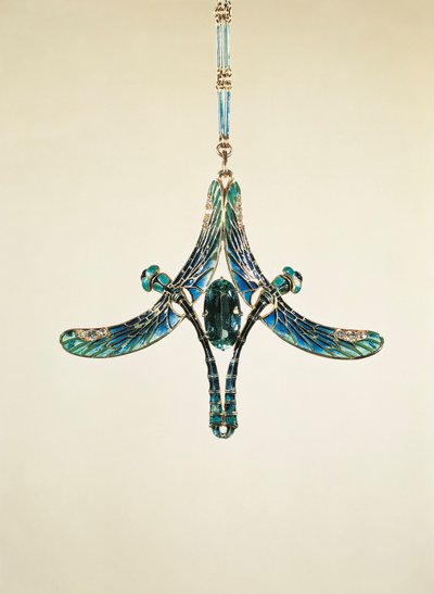 Pendente a forma di libellula (oro e smalto) da Rene Jules Lalique