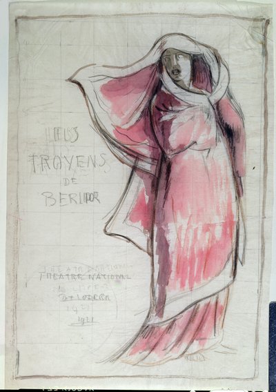 Progetto per un poster pubblicitario di Les Troyens (I Troiani) composto da Hector Berlioz (1803-69) per una rappresentazione all