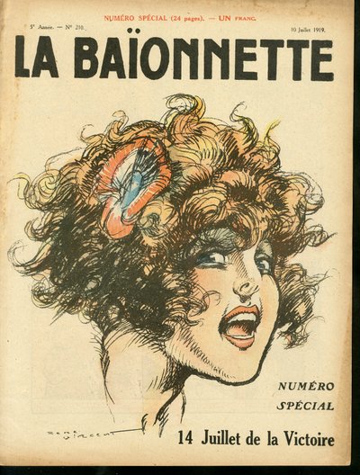 Copertina di "La Baionnette", numero 210, satirico a colori da Rene Vincent