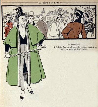 Rappresentazione di George Bryan Brummel, noto come il Beau Brummel (1778 - 1840), Re dei Dandy: quest