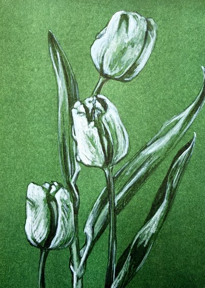 Freschi tulipani bianchi da Renee Machan Cottagecore Artist