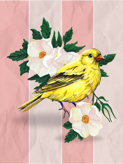 Rose selvatiche Yellow Bird da Renee Machan Cottagecore Artist
