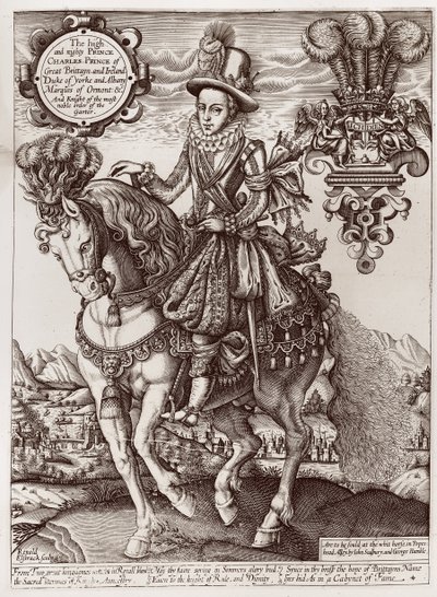 Carlo I come Principe di Galles a cavallo, da 