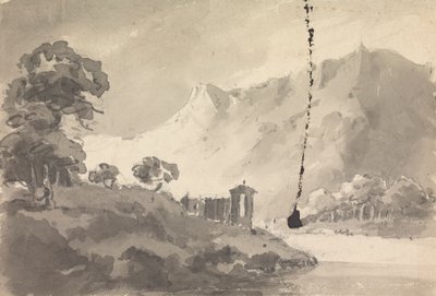 Paesaggio con castello, fiume e montagna da Rev. William Gilpin