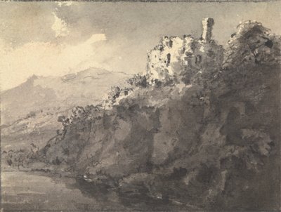 Paesaggio con un castello su una collina a destra da Rev. William Gilpin