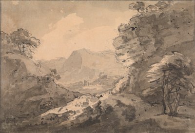 Paesaggio Montuoso con Rupe Rocciosa a Destra da Rev. William Gilpin