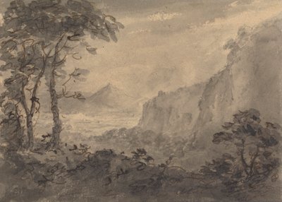 Paesaggio montuoso con alberi - Alte rupi a destra da Rev. William Gilpin