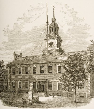 Palazzo di giustizia della contea o Independence Hall, Philadelphia Pennsylvania, c.1880 da Reverend Samuel Manning