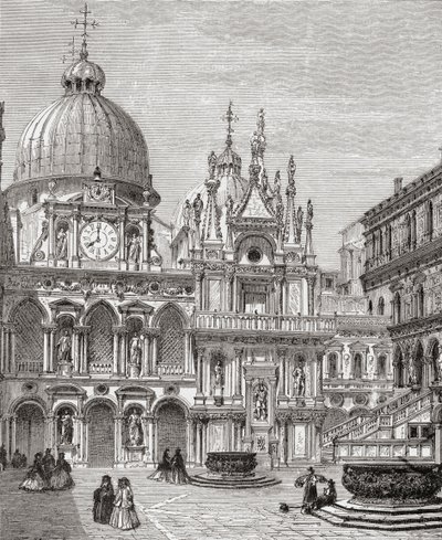 Cortile del Palazzo Ducale, Venezia, Italia, fine XIX secolo. Da Immagini Italiane di Rev. Samuel Manning, pubblicato c.1890 da Reverend Samuel Manning