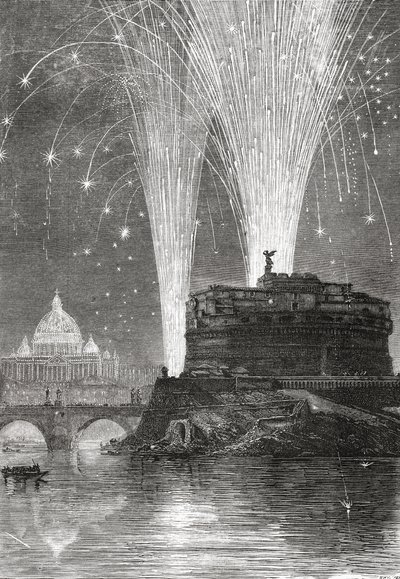 Illuminazione di San Pietro e spettacolo pirotecnico sul Castel Sant