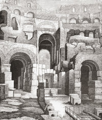 Interno del Colosseo, Roma, Italia dal 1874 scavi. Da Italian Pictures di Rev. Samuel Manning, pubblicato c.1890. da Reverend Samuel Manning