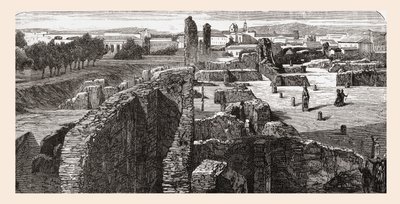 Rovine della Biblioteca nel Palazzo dei Cesari, Colle Palatino, Roma, Italia, alla fine del XIX secolo. Da Immagini Italiane di Rev. Samuel Manning, pubblicato c.1890. da Reverend Samuel Manning