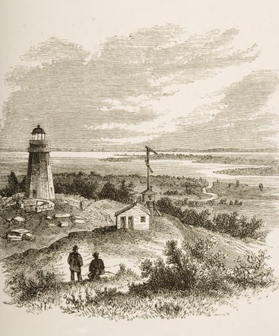 Sandy Hook New Jersey, visto dal faro negli anni 1870, c.1880 da Reverend Samuel Manning