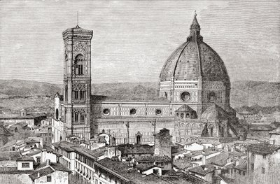 Il Duomo e il Campanile della Basilica di Santa Maria del Fiore, Piazza del Duomo, Firenze, Italia, fine XIX secolo da Reverend Samuel Manning