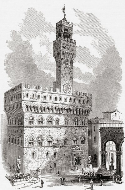 Il Palazzo Vecchio, Firenze, Toscana, Italia alla fine del XIX secolo. Da Italian Pictures di Rev. Samuel Manning, pubblicato c.1890. da Reverend Samuel Manning
