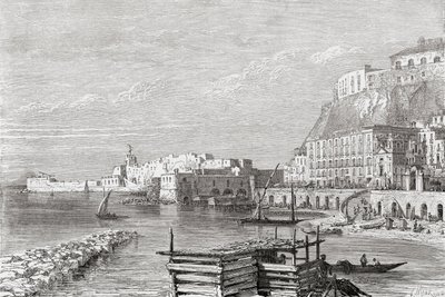 Il Molo di Santa Lucia, Napoli, Italia, alla fine del XIX secolo. Da Immagini Italiane di Rev. Samuel Manning, pubblicato c.1890 da Reverend Samuel Manning