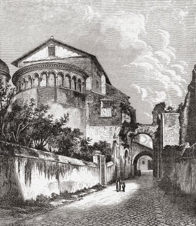 La chiesa dei Santi Giovanni e Paolo, Colle Celio, Roma, Italia, alla fine del XIX secolo. Da 