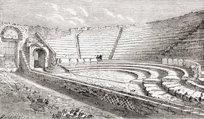 Il piccolo teatro, Pompei, Napoli, Italia Da Immagini Italiane di Rev. Samuel Manning, pubblicato c.1890 da Reverend Samuel Manning