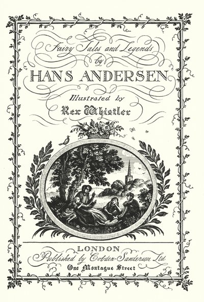 Pagina del titolo per Fiabe e Leggende di Hans Andersen da Rex (after) Whistler