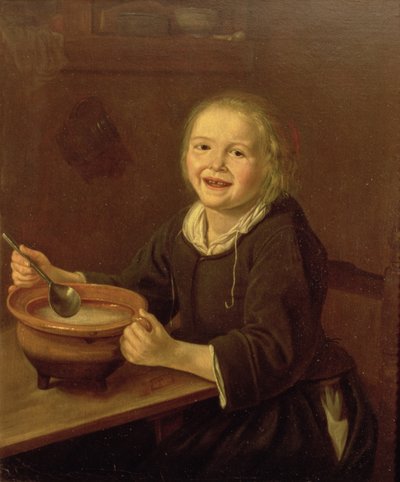 Ragazzo che mangia porridge da Reynier Fransz Hals