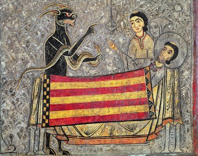 La Morte di San Martino di Tours, dettaglio da un frontale d