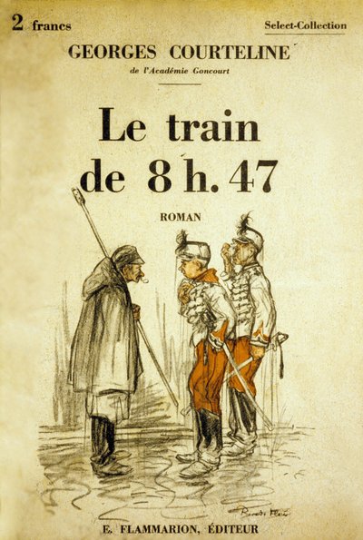 Copertina del libro "Le train de 8h47" di Georges Courteline, illustrazioni di Ricardo Flores c. 1908 da Ricardo Flores