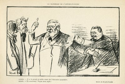 Illustrazione di Ricardo Flores (1878-1918) in Le Rire, 27/07/12 - Il Waterloo dell