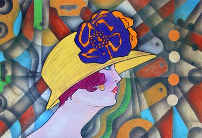 Donna elegante con il cappello da Ricardo Maya