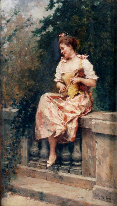 Ragazza con flauto, c.1895 da Ricardo de Madrazo y Garreta