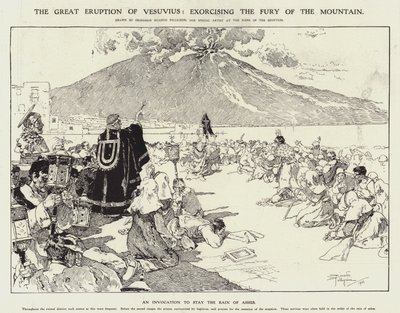 La grande eruzione del Vesuvio: esorcizzare la furia del vulcano (incisione) da Riccardo Pellegrini