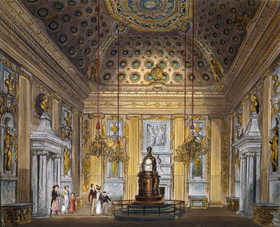 Sala a cupola, incisione di Thomas Sutherland, basata su un disegno di Richard Cattermole, da The History of the Royal Residences da Richard (after) Cattermole