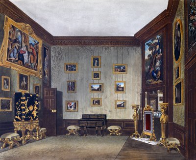 Sala di scrittura del re, incisione di Richard Reeve, basata su un disegno di Richard Cattermole, da The History of the Royal Residences da Richard (after) Cattermole
