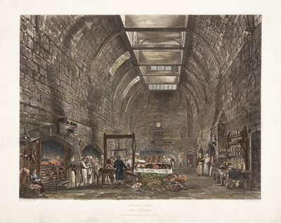 Antica cucina del Castello di Windsor, inizio XIX secolo da John Pardon