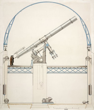 Telescopio rifrattore montato equatorialmente con cupola da John Pardon
