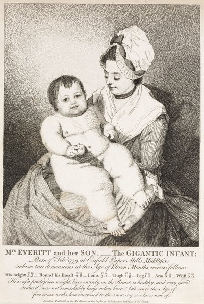 Mrs Everitt e suo figlio; il bambino gigante da John Pardon