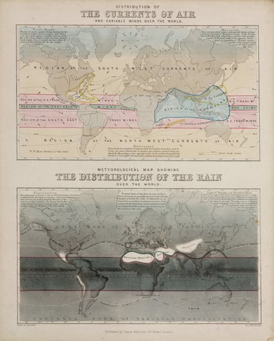 Due mappe meteorologiche, c. 1850 da John Pardon