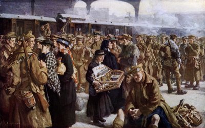 Stazione di Victoria, Prima Guerra Mondiale, partenza per la Francia da Richard (after) Jack