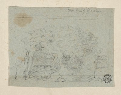 Schizzo di alberi vicino al ponte da Richard (attr.to) Wilson