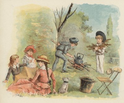 Bambini che preparano un picnic da Richard Andre