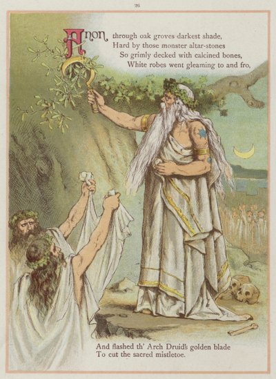 Pagina da Upstream di Richard Andre, Druidi (litografia a colori) da Richard Andre