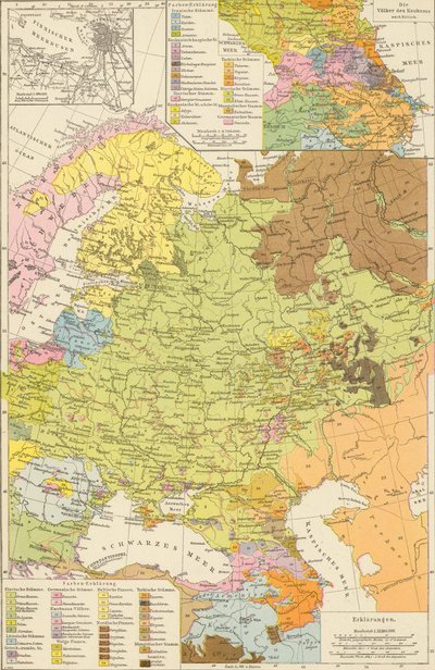 Andree, Richard. Volkerkarte von Russland. 1881 A da Richard Andree