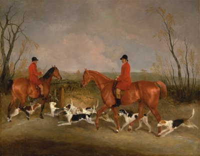 George Mountford, cacciatore del Quorn, e W. Derry, frustatore, a John O